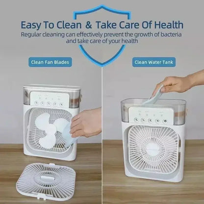 3-in-1 Portable Air Conditioner Fan with LED Light - USB Cooling Dubai UAE