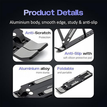 Premium Laptop Holder Stand - Aluminum Cooling Pad for Desk | UAE