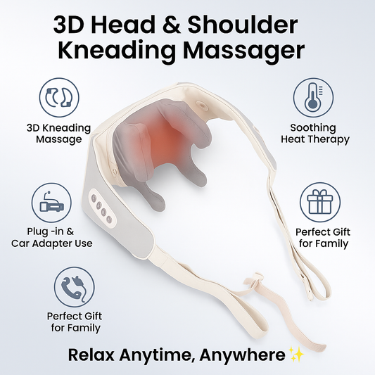 3D Head & Shoulder Kneading Massager