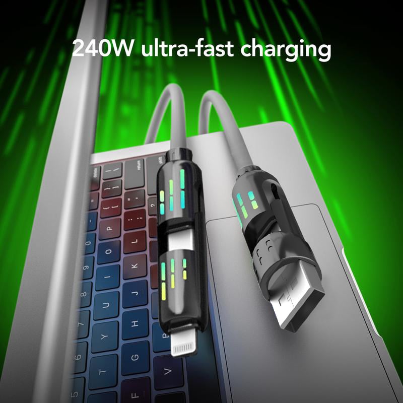 كابل USB-C رباعي في واحد بقدرة 240 واط